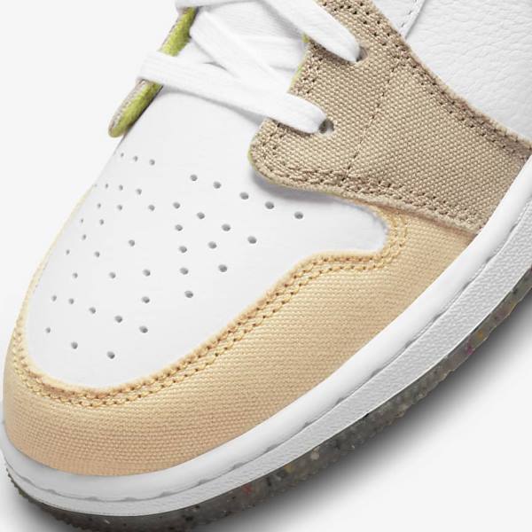 White / Green Kids' Nike Air Jordan 1 Low SE Older Sneakers | NK729EPR