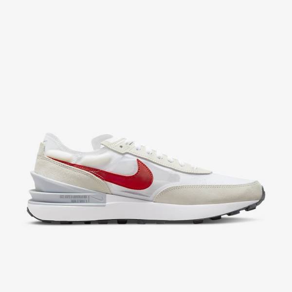 White / Green / Metal Silver / Red Men's Nike Waffle One Sneakers | NK783RMQ