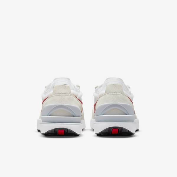 White / Green / Metal Silver / Red Men's Nike Waffle One Sneakers | NK783RMQ