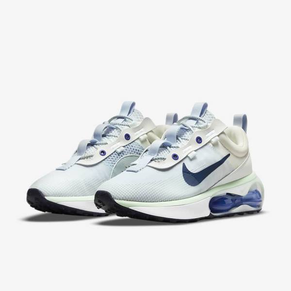 White / Green / Obsidian Women's Nike Air Max 2021 Sneakers | NK621DNG