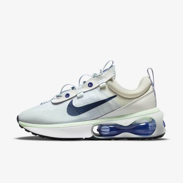 White / Green / Obsidian Women\'s Nike Air Max 2021 Sneakers | NK621DNG