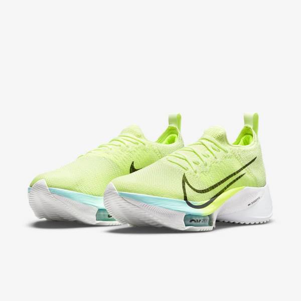 White / Green / Turquoise / Turquoise Women's Nike Air Zoom Tempo NEXT% Road Running Shoes | NK659NPJ