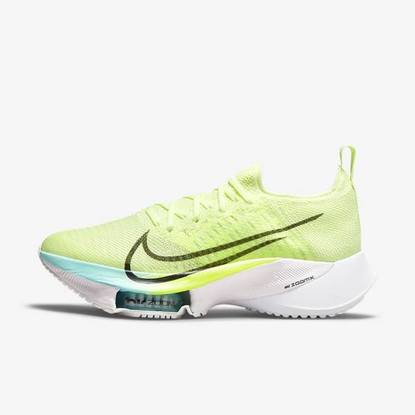 White / Green / Turquoise / Turquoise Women\'s Nike Air Zoom Tempo NEXT% Road Running Shoes | NK659NPJ