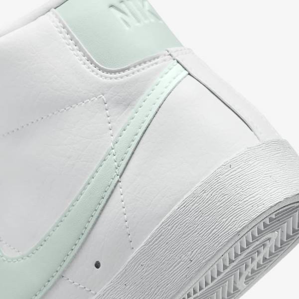 White / Green Women's Nike Blazer Mid 77 Next Nature Sneakers | NK432YVZ