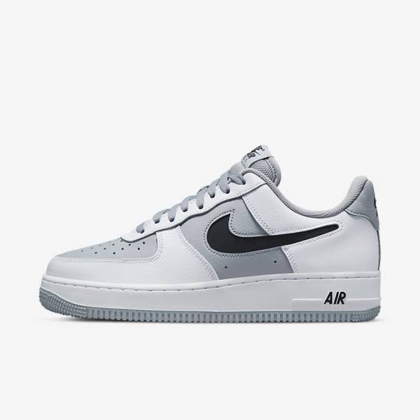 White / Grey / Black Men\'s Nike Air Force 1 07 LV8 Sneakers | NK968VDN