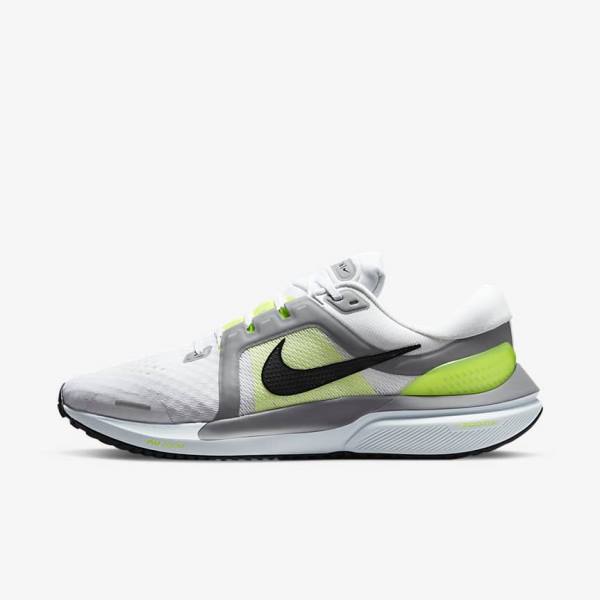 White / Grey / Black Men\'s Nike Air Zoom Vomero 16 Running Shoes | NK901NPU