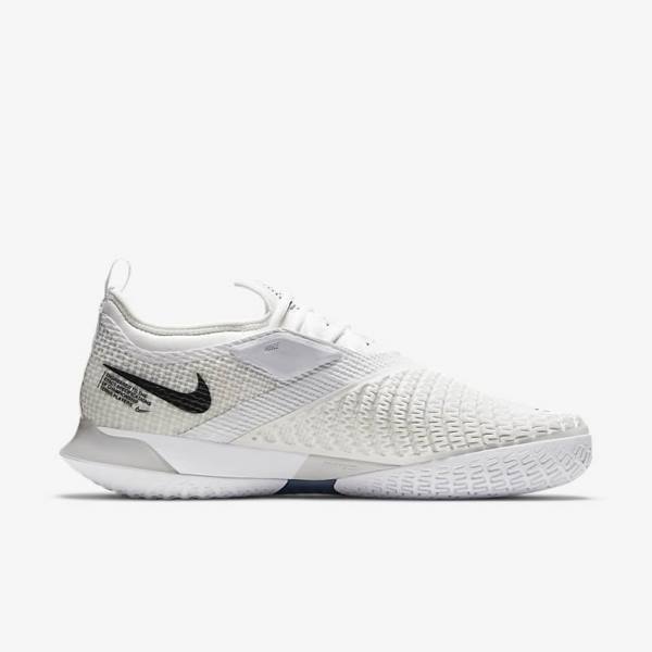 White / Grey / Black Men's Nike NikeCourt React Vapor NXT Hard-Court Tennis Shoes | NK489NTW