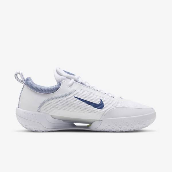 White / Grey / Navy Men's Nike NikeCourt Zoom NXT Hard Court Tennis Shoes | NK307LIG