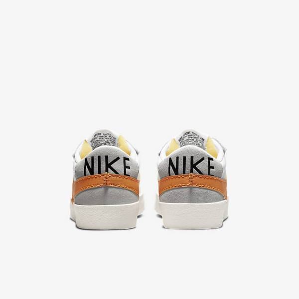 White / Grey / Orange Men's Nike Blazer Low 77 Jumbo Sneakers | NK621TXO