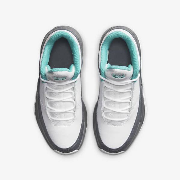 White / Grey / Turquoise Kids' Nike Jordan Max Aura 3 Older Sneakers | NK160IHT