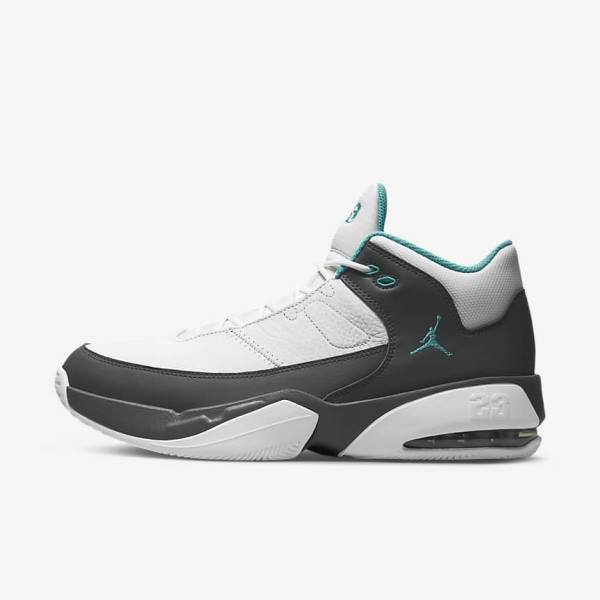 White / Grey / Turquoise Men\'s Nike Jordan Max Aura 3 Sneakers | NK847PBF