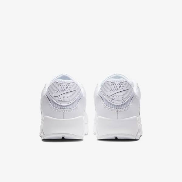 White / Grey / White Men's Nike Air Max 90 Sneakers | NK638XFZ