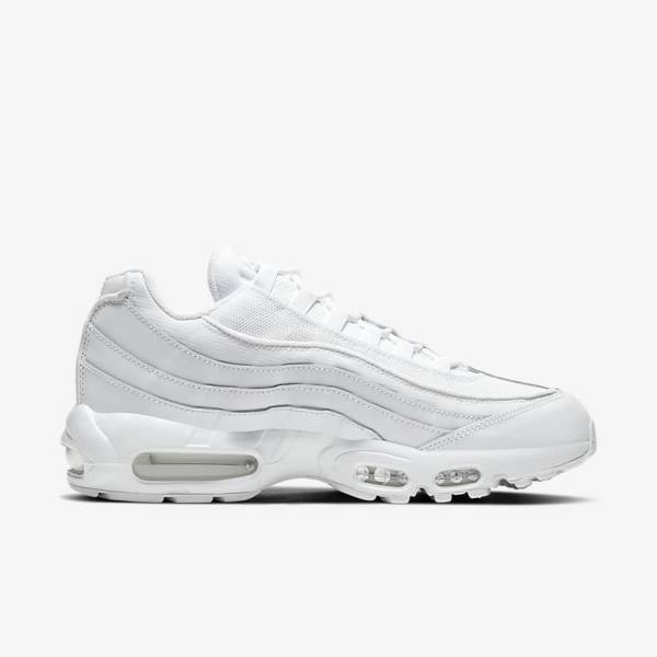 White / Grey / White Men's Nike Air Max 95 Essential Sneakers | NK903CLT