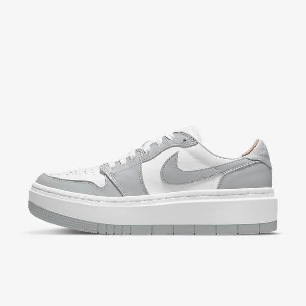 White / Grey Women\'s Nike Air Jordan 1 Elevate Low Sneakers | NK276GQM