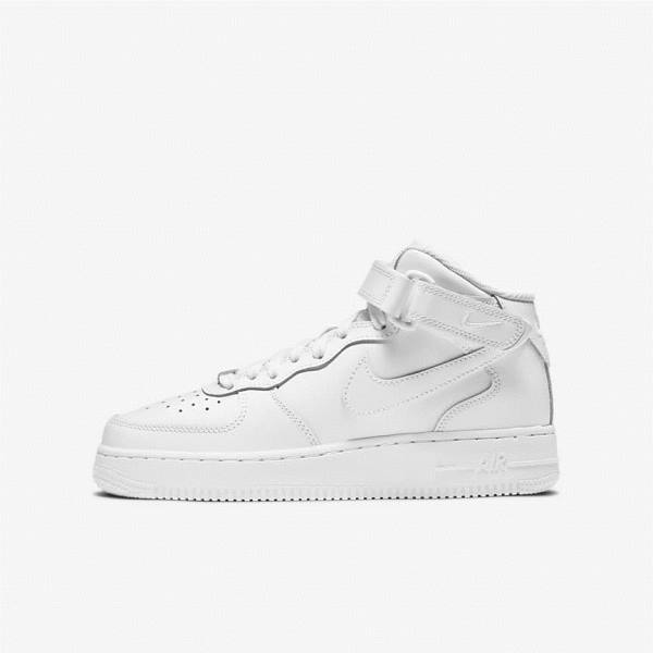 White Kids\' Nike Air Force 1 Mid LE Older Sneakers | NK615NUA