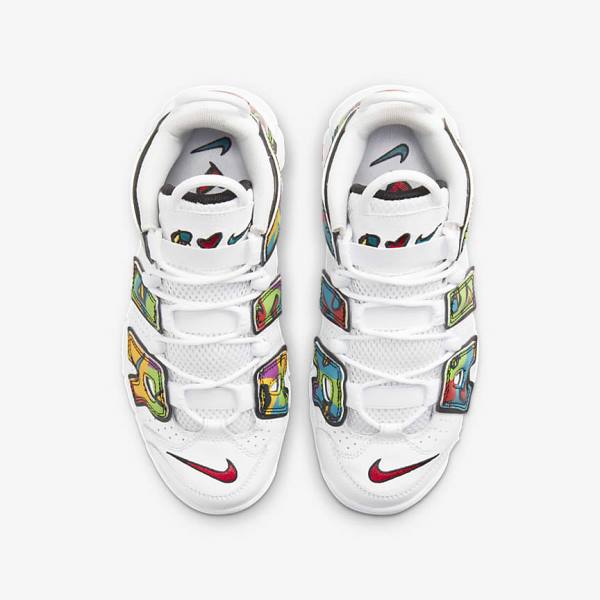 White Kids' Nike Air More Uptempo Older Sneakers | NK285TOZ