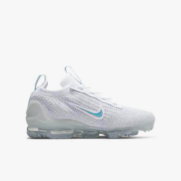 White Kids' Nike Air VaporMax 2021 FK Older Sneakers | NK379MTA