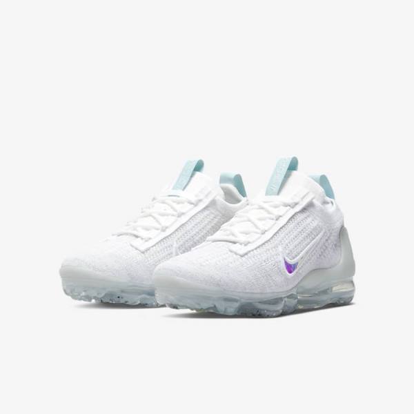 White Kids' Nike Air VaporMax 2021 FK Older Sneakers | NK379MTA