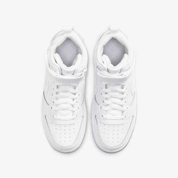 White Kids' Nike Court Borough Mid 2 Older Sneakers | NK052LHD