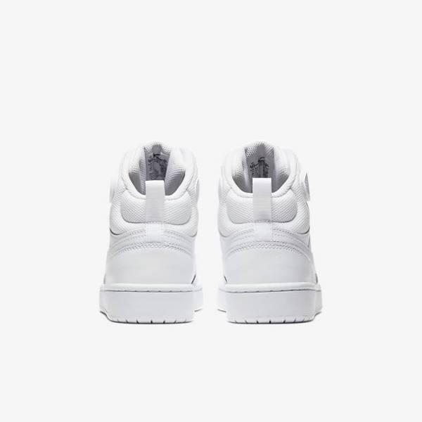 White Kids' Nike Court Borough Mid 2 Older Sneakers | NK052LHD