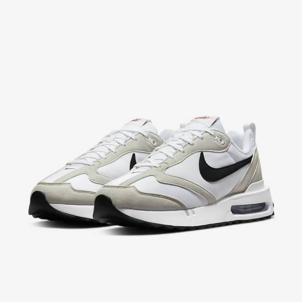 White / Light Beige / Black Men's Nike Air Max Dawn Sneakers | NK314MUK