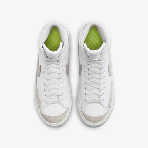 White / Light Beige Kids' Nike Blazer Mid 77 SE Older Sneakers | NK014LQC