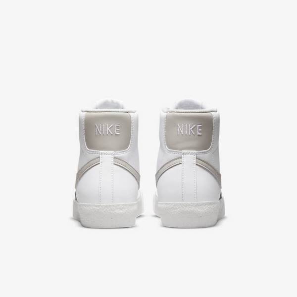 White / Light Beige Kids' Nike Blazer Mid 77 SE Older Sneakers | NK014LQC