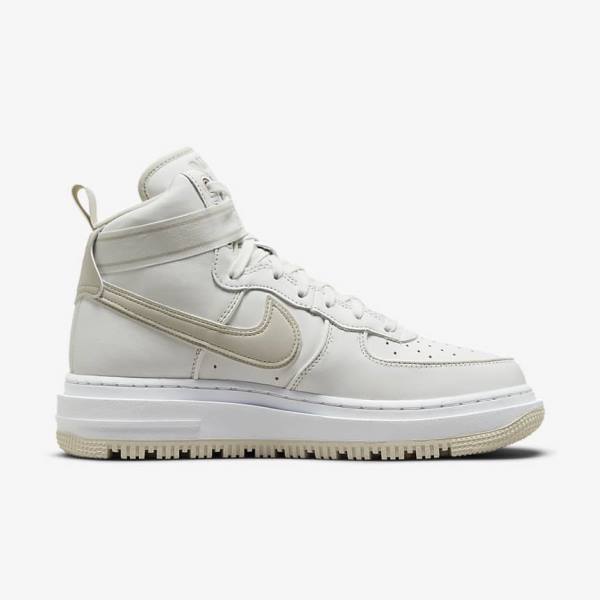 White / Light Beige Men's Nike Air Force 1 Boot Sneakers | NK890AEC