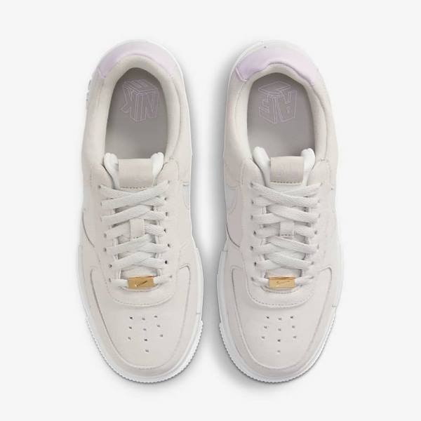 White / Light Beige / Pink Women's Nike Air Force 1 Pixel Sneakers | NK193YAP