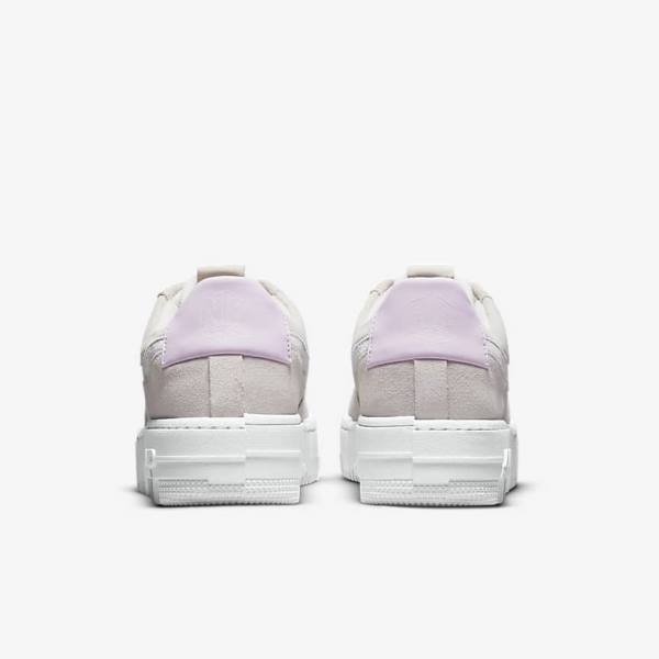 White / Light Beige / Pink Women's Nike Air Force 1 Pixel Sneakers | NK193YAP