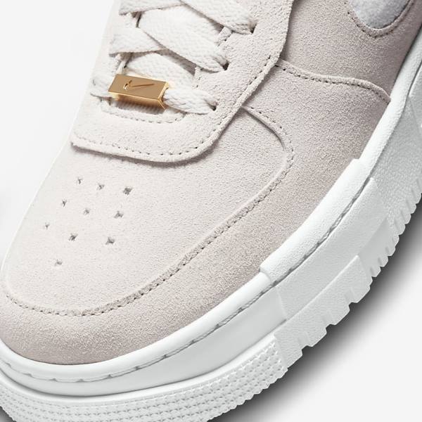 White / Light Beige / Pink Women's Nike Air Force 1 Pixel Sneakers | NK193YAP