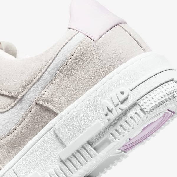 White / Light Beige / Pink Women's Nike Air Force 1 Pixel Sneakers | NK193YAP