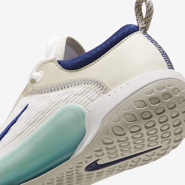 White / Light Beige / Turquoise / Royal Blue Men's Nike NikeCourt Zoom NXT Hard Court Tennis Shoes | NK561TNX