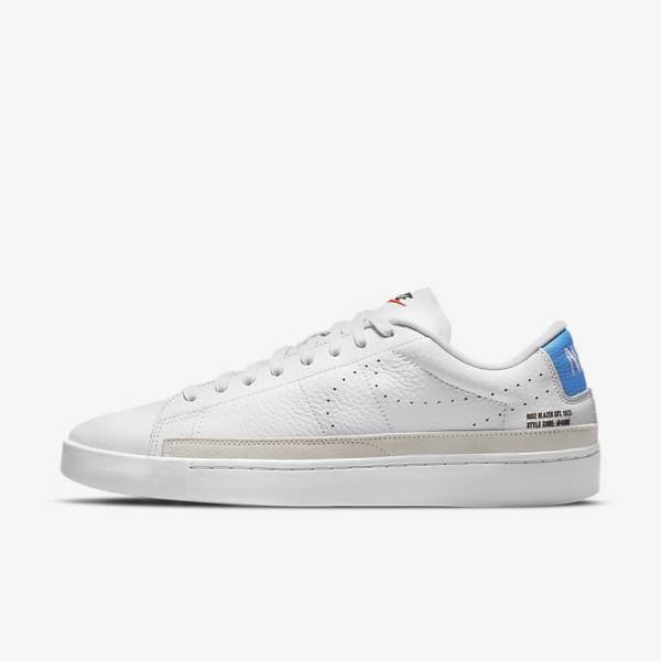 White / Light Blue / White Men\'s Nike Blazer Low X Sneakers | NK460RSQ