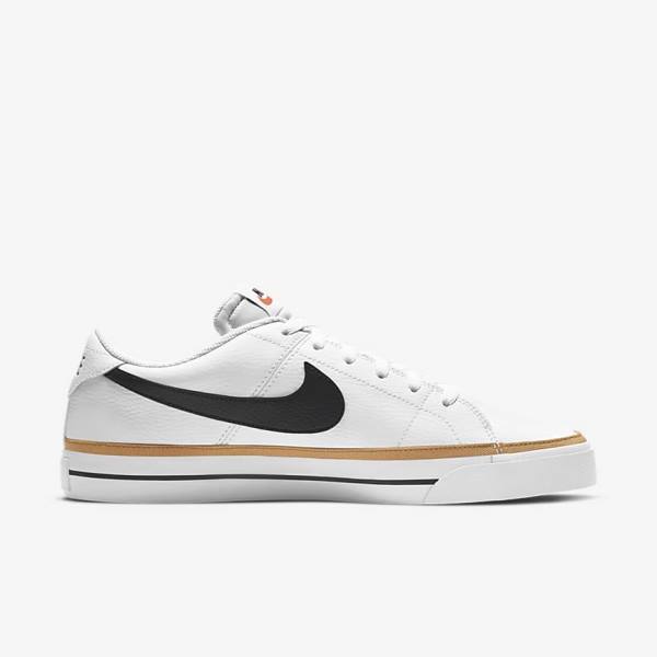 White / Light Brown / Black Men's Nike NikeCourt Legacy Sneakers | NK520ZJT