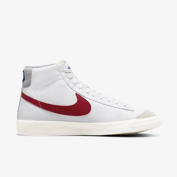 White / Light Grey / Red Men's Nike Blazer Mid 77 Sneakers | NK430NQP