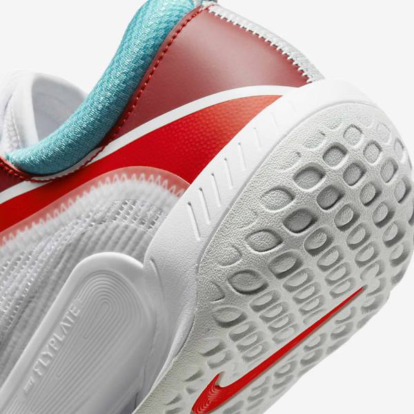 White / Light Silver / Red / Turquoise Men's Nike NikeCourt Zoom NXT Hard Court Tennis Shoes | NK362FHI