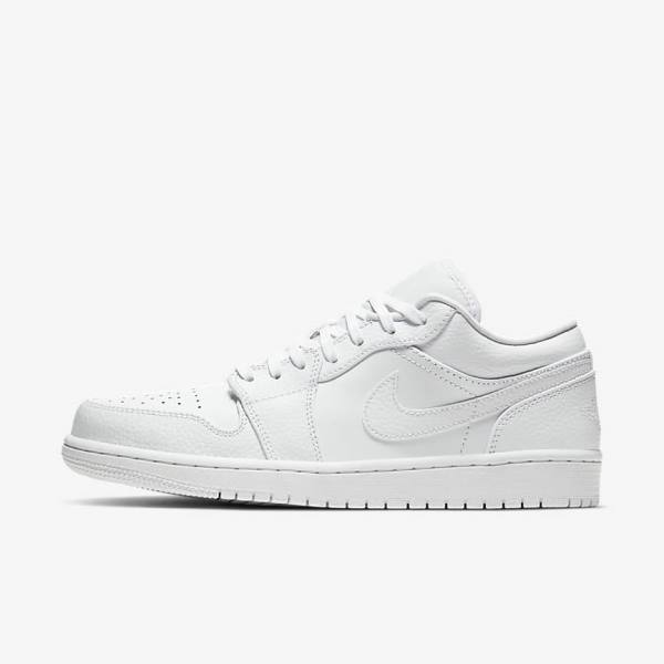 White Men\'s Nike Air Jordan 1 Low Sneakers | NK863XPI