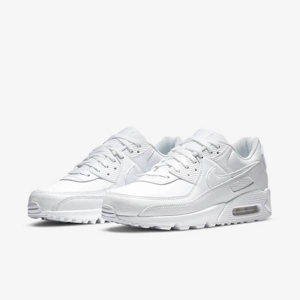 White Men's Nike Air Max 90 LTR Sneakers | NK891RJK