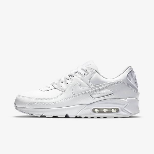 White Men\'s Nike Air Max 90 LTR Sneakers | NK891RJK