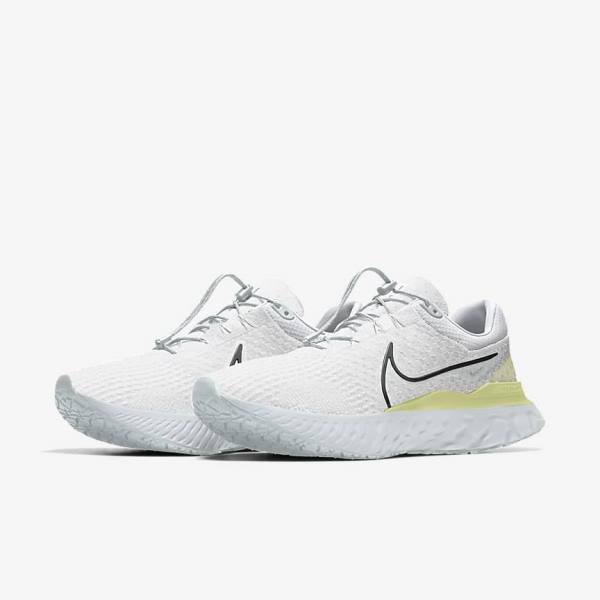 White Men's Nike React Infinity Run 3 By You Custom Road Running Shoes | NK682YTD