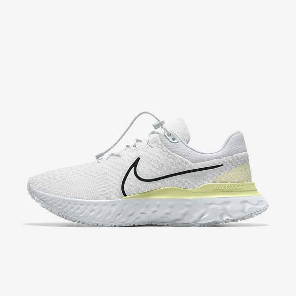 White Men\'s Nike React Infinity Run 3 By You Custom Road Running Shoes | NK682YTD