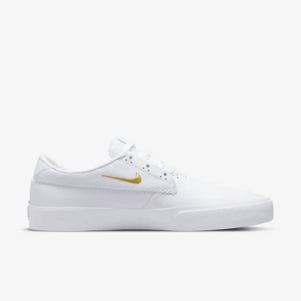 White / Metal Gold Men's Nike SB Shane PRM Skate Shoes | NK617VTR