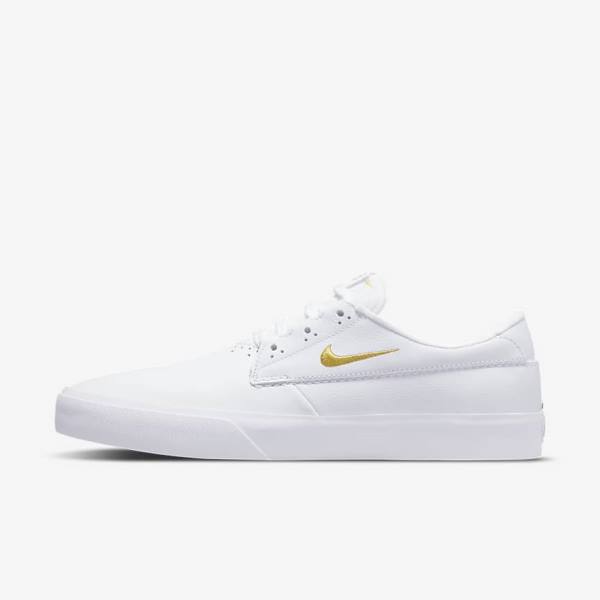 White / Metal Gold Men\'s Nike SB Shane PRM Skate Shoes | NK617VTR