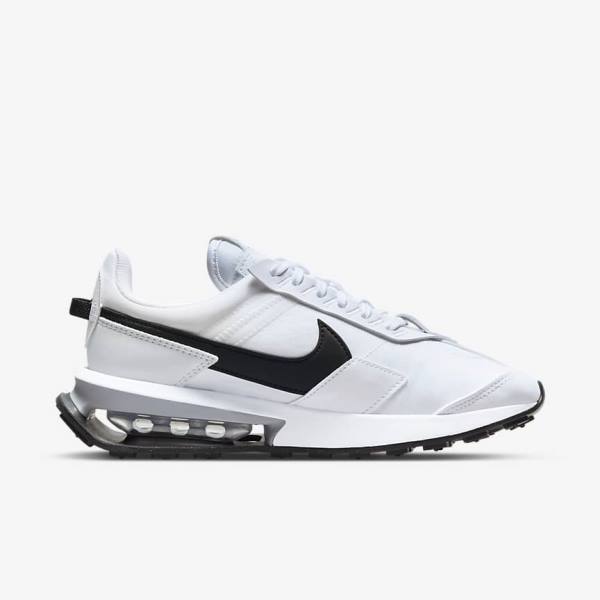 White / Metal Silver / Black Women's Nike Air Max Pre-Day Sneakers | NK049GTY