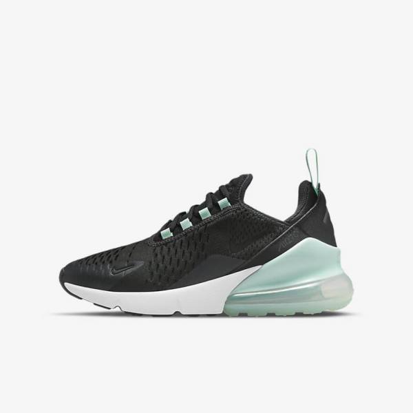 White / Mint / Black Kids\' Nike Air Max 270 Older Sneakers | NK927ZAE