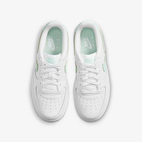 White / Mint Kids' Nike Air Force 1 Older Sneakers | NK635DSP