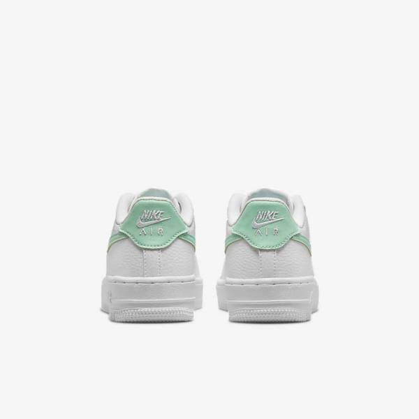 White / Mint Kids' Nike Air Force 1 Older Sneakers | NK635DSP