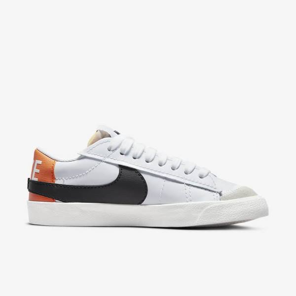 White / Orange / Black Men's Nike Blazer Low 77 Jumbo Sneakers | NK579SGZ