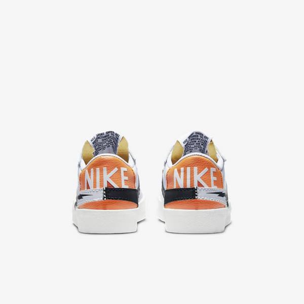 White / Orange / Black Men's Nike Blazer Low 77 Jumbo Sneakers | NK579SGZ